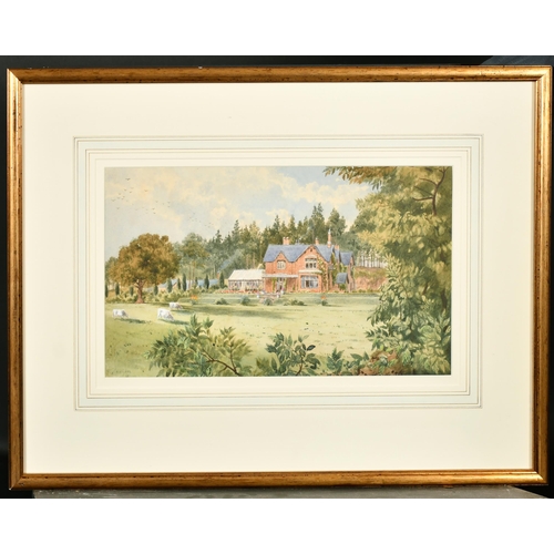 71 - Francis George Coleridge (1838-1923) British. A Country House, Watercolour, Signed, 9.25