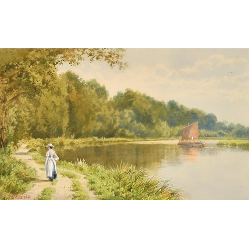 72 - Francis George Coleridge (1838-1923) British. 'The Thames at Sonning', Watercolour, Signed, and Insc... 