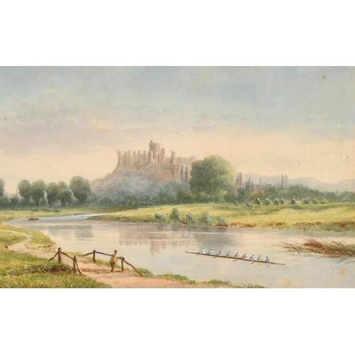 74 - Francis George Coleridge (1838-1923) British. 'Eton College Rowing VIII and Windsor Castle', Waterco... 