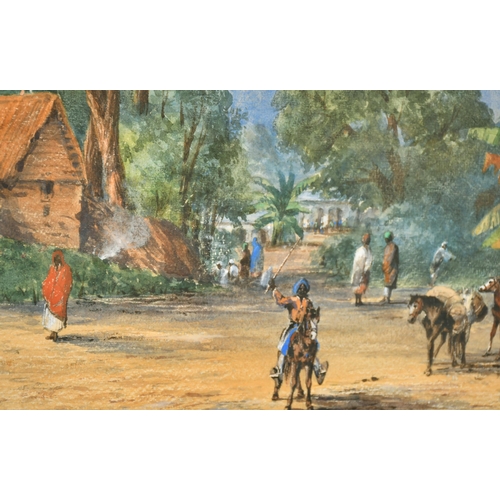 84 - Francis George Coleridge (1838-1923) British. 'Village in the Himalayas', Watercolour, Signed and In... 