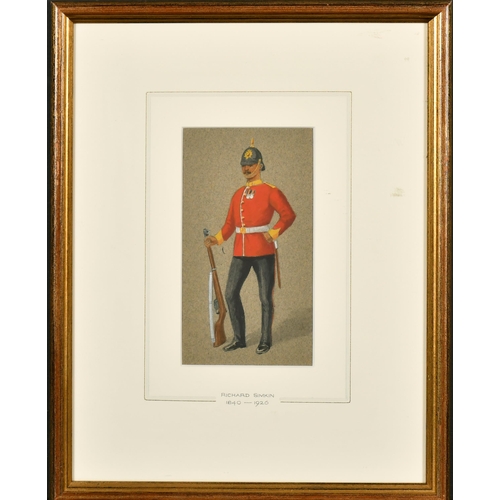 100 - Richard Simkin (1840-1926) British. Study of an East Kent Regiment Officer (The Buffs), Watercolour,... 