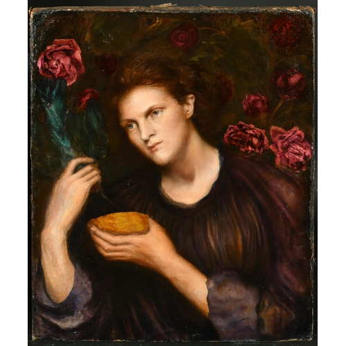 101 - Circle of Dante Gabriel Rossetti (1828-1882) British. 'The Loving Cup', Oil on Canvas, Unframed 24