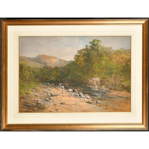 104 - Charles Brooke Branwhite (1851-1929) British. Figures in a Highland River Landscape, Watercolour, Si... 