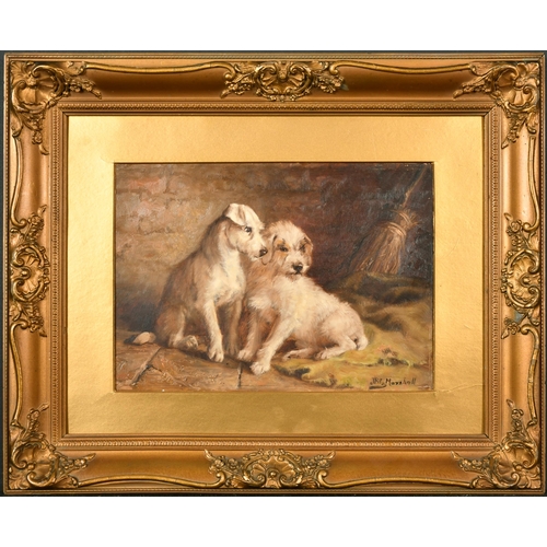 151 - John FitzMarshall (1859-1932) British. Good Friends, Oil on Panel, Signed, 7