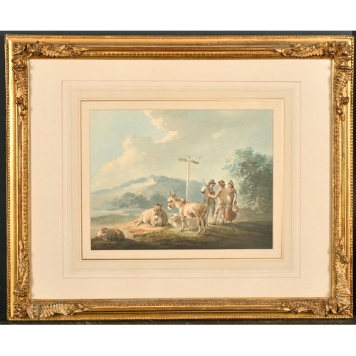 18 - Peter la Cave (1769-1811) British. A Resting Place on a London Road, Watercolour, Signed, 7.5