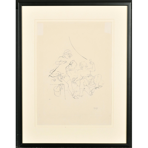 200 - George Grosz (1893-1959) German. Menage a Trois, Etching, Signed in Pencil, Overall 14.25