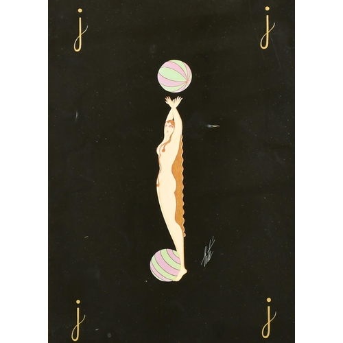 205 - Romain de Tirtoff 'Erte' (1892-1990) Russian/French. A Naked Girl playing with a Ball, Serigraph, 9.... 