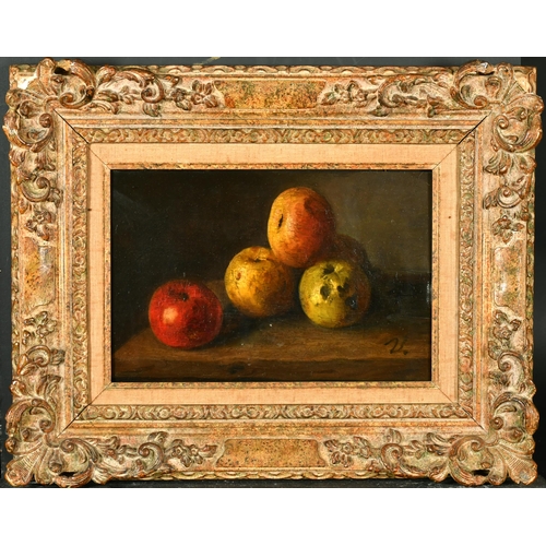 216 - Antoine Vollon (1833-1900) French. Still Life of Apples, Oil on Panel, Signed with Initial, and Insc... 