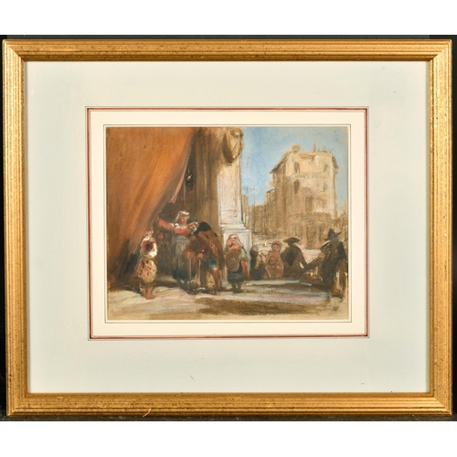 23 - James Holland (1799-1870) British. A Venetian Scene with Figures, Watercolour, (believed to be signe... 