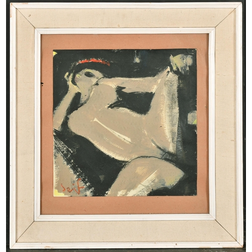 251 - Seif Wanly (1906-1979) Egyptian. A Nude Study, Gouache, Signed, 10.75