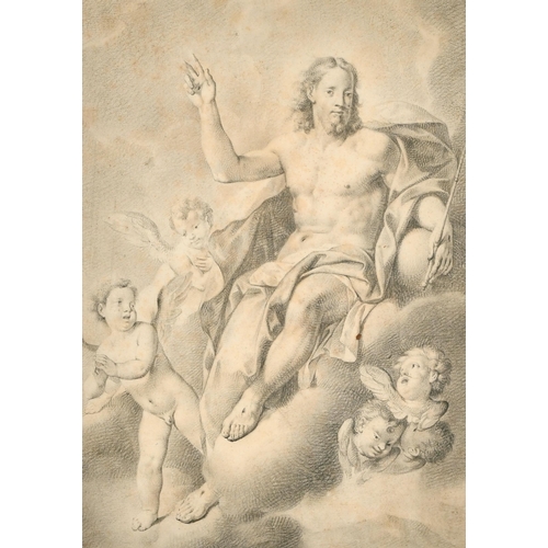 28 - 17th Century Italian School. The Ascension of Christ, Pencil, Inscribed on a label verso, 12.75