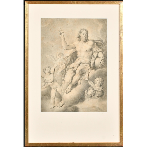 28 - 17th Century Italian School. The Ascension of Christ, Pencil, Inscribed on a label verso, 12.75