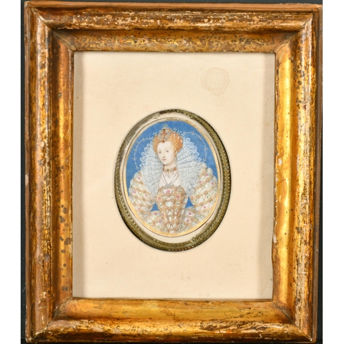 29 - Manner of Nicholas Hilliard (1547-c.1619) British. Portrait of Queen Elizabeth I (1533-1603), Waterc... 