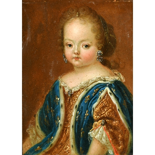 30 - 18th Century European School. Half Length Portrait of a Girl, Oil on Copper, Unframed 4.5