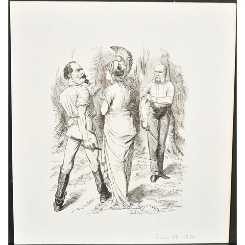 310 - John Tenniel (1820-1914) British. A Duel, Ink, Dated July 23 1870 in pencil, Unframed 11.25