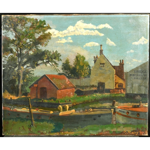 337 - Richard Arthur Crosthwaite Murry (1902-1984) British. 'Bridge Inn, Acle, Norfolk', Oil on Canvas, Si... 