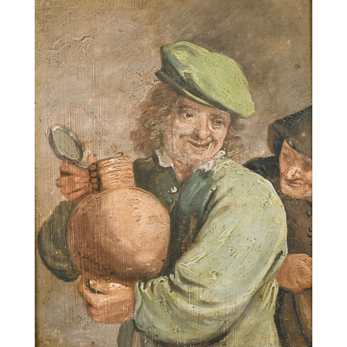 48 - Manner of David Teniers (1610-1690) Dutch. A Toper with a Jug, Oil on Panel, 6.5