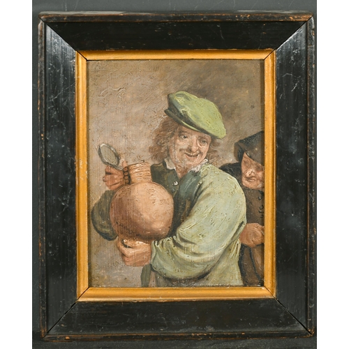 48 - Manner of David Teniers (1610-1690) Dutch. A Toper with a Jug, Oil on Panel, 6.5