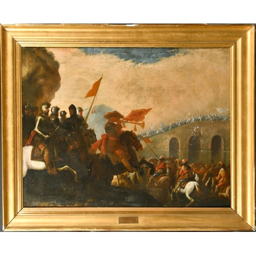 59 - Circle of Jacque Courtois (1621-1676) French. A Cavalry Battle Scene, Oil on Canvas, Collection labe... 