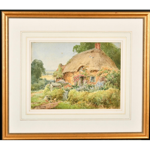 75 - Henry John Sylvester Stannard (1870-1951) British. A Thatched Country Cottage, Watercolour, Signed, ... 