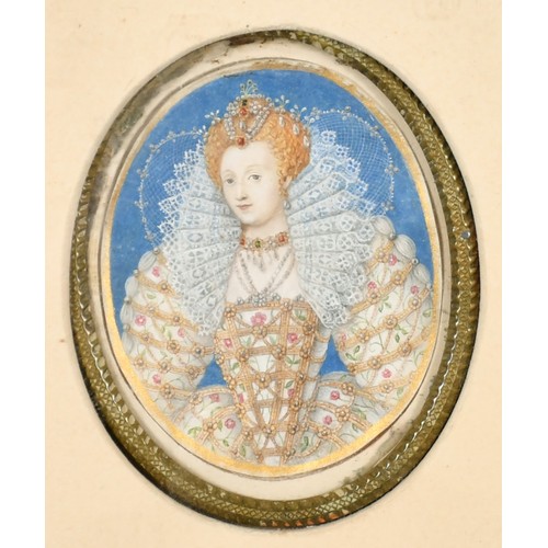 29 - Manner of Nicholas Hilliard (1547-c.1619) British. Portrait of Queen Elizabeth I (1533-1603), Waterc... 