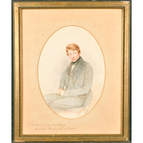 107 - John Henry Mole (1814-1886) British. Portrait of a Seated Man, believed to be John Ruskin, Watercolo... 