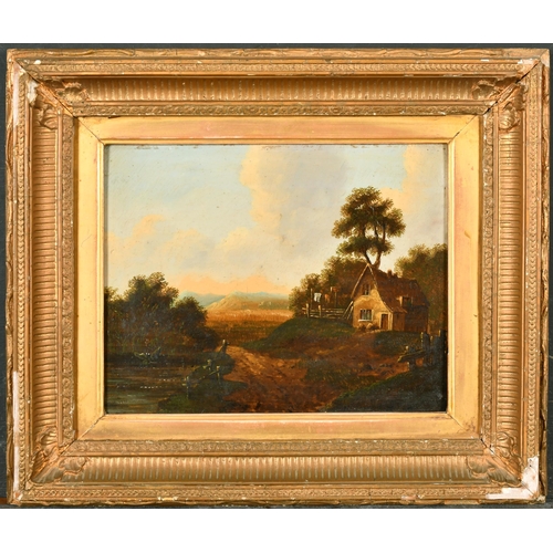 120 - Charles Morris (c.1828-1870) British. A Country Landscape with a Cottage, Oil on board, Signed, 8