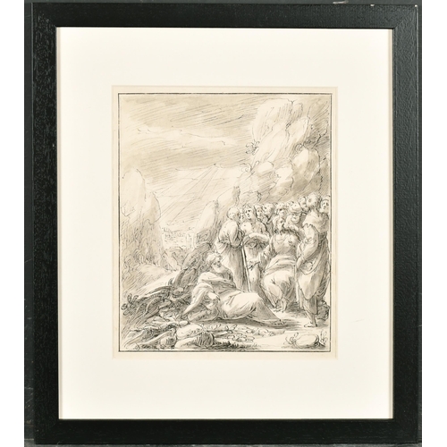 13 - Circle of Inigo Jones (1573-1652) British. 'The Conversion of the Centurion', Ink and wash, 8.25