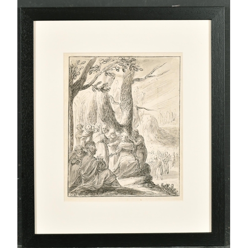 14 - Circle of Inigo Jones (1573-1652) British. 'Christ Healing the Blind Man', Ink and wash, 8.25