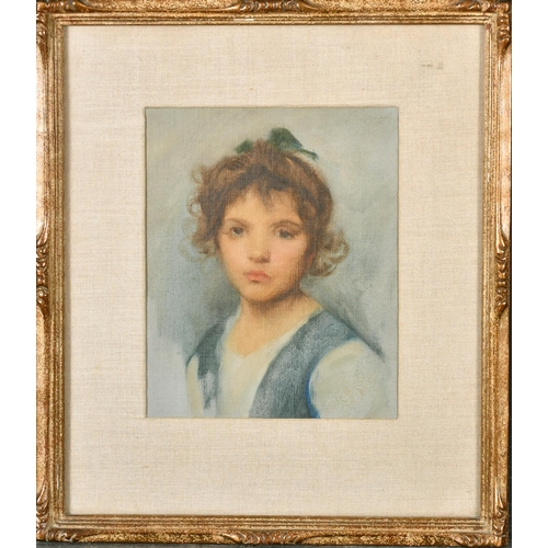 166 - Samuel Luke Fildes (1843-1927) British. Study of a Young Girl, Oil on artist's Board, 9