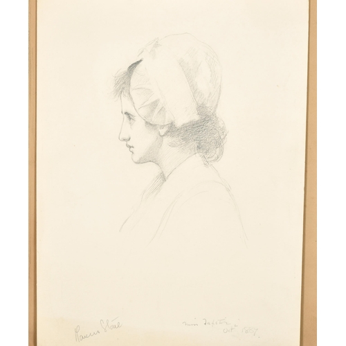 179 - Marcus Clayton Stone (1840-1921) British. Study of a Lady holding a Bonnet, Gouache, Unframed 13.75