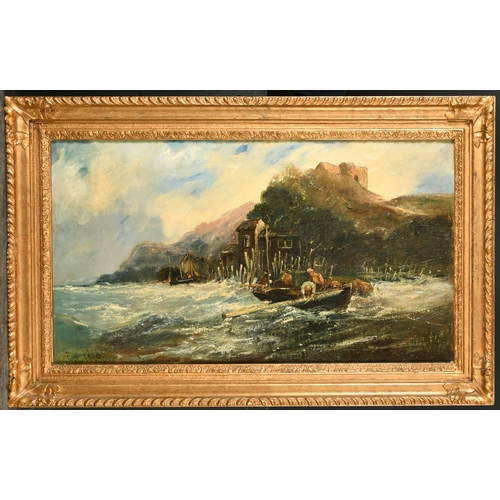 210 - Edwin Ellis (1842-1895) British. A Coastal Scene in Choppy Waters, Oil on canvas, Signed, 16.5