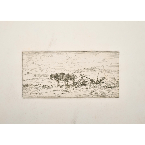 217 - After Charles Jacque (1813-1894) French. Shepherd and his Flock, Etching, 6.6