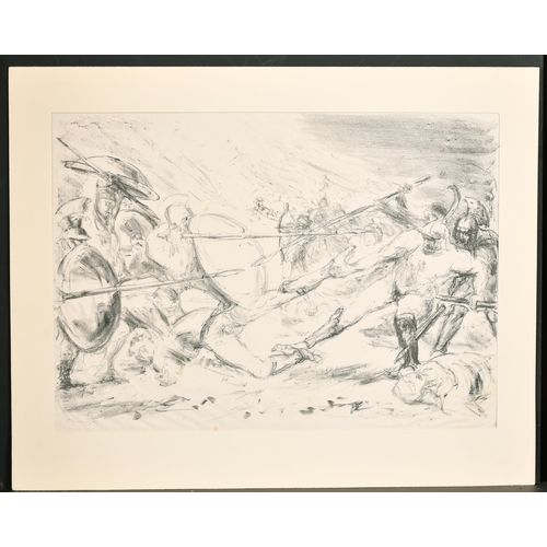 218 - Max Slevogt (1868-1932) German. Battle of Hector and Achilles, from Homer's Iliad, Lithograph, Signe... 