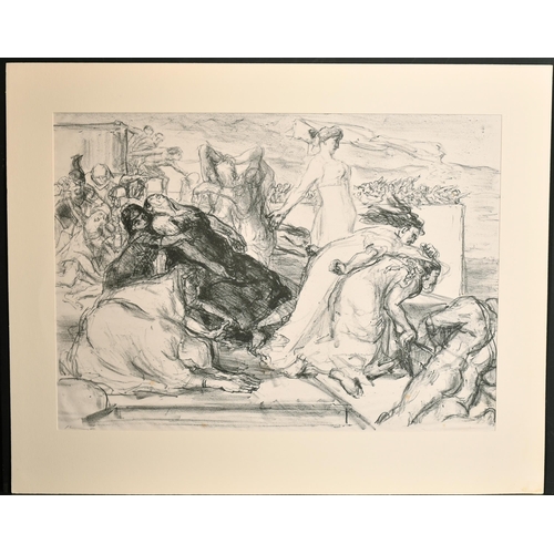 218 - Max Slevogt (1868-1932) German. Battle of Hector and Achilles, from Homer's Iliad, Lithograph, Signe... 