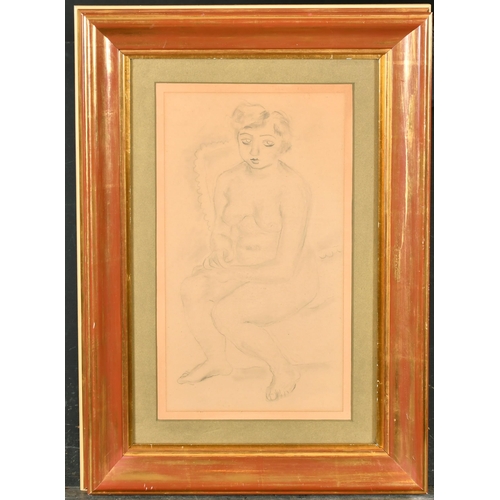 225 - Jules Pascin (1885-1930) Bulgarian. A Seated Naked Lady, Pencil, 13.25