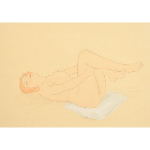 227 - Raphael Kirchner (1876-1917) Austrian. Reclining Female Nude, Pencil and watercolour, 8.5