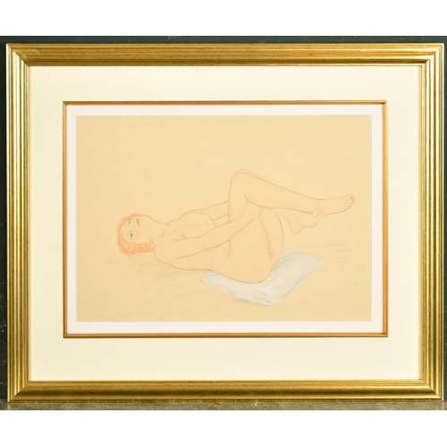 227 - Raphael Kirchner (1876-1917) Austrian. Reclining Female Nude, Pencil and watercolour, 8.5