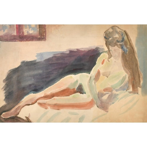 228 - Zdzislaw Ruszkowski (1907-1991) Polish. Reclining Nude, Watercolour, Signed in pencil, 17.25