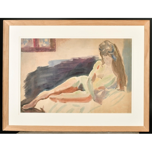 228 - Zdzislaw Ruszkowski (1907-1991) Polish. Reclining Nude, Watercolour, Signed in pencil, 17.25