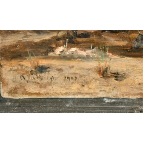 231 - Valette (19th-20th Century French). Ruins in a Wooded Glade, Oil on Card, Signed and dated 1907, 5.5... 