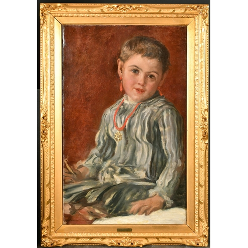 246 - Antonino Leto (1844-1913) Italian. Portrait of a Young Girl, believed to be the Artist's Daughter, w... 