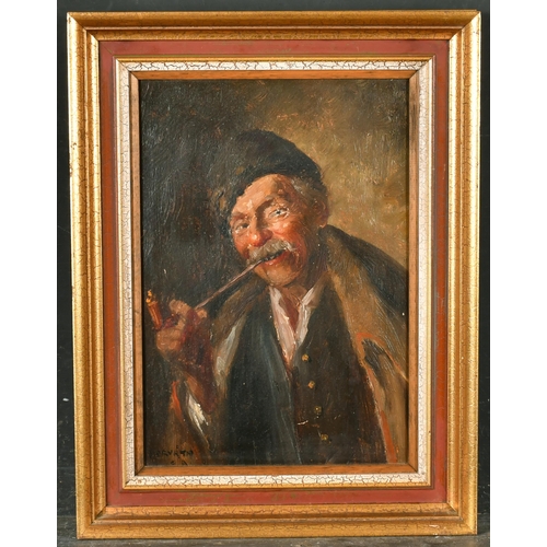 247 - Jeno Ring Kasznar (1875-1944) Hungarian. Head Study of a Man with a Moustache, Oil on board, Signed,... 