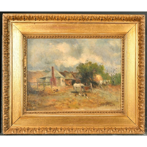 255 - Florence Jane Hayward (nee Pickering) (1835-1914) Australian. A Farm Scene, Oil on canvas, Signed an... 