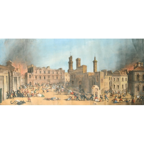 26 - 18th Century European School. The Sacking of a City, Gouache, 33.5