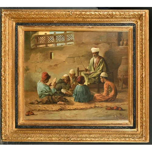 260 - L. Zullo (19th/20th Century) Middle Eastern. Teaching the Qur'an, Oil on canvas, Signed, 18