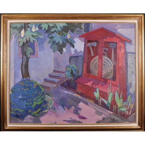 274 - Viktor Fedorovitch Vassine (1919-1997) Russian. “By the Old Chestnut”, with a Fire Station, Oil on C... 