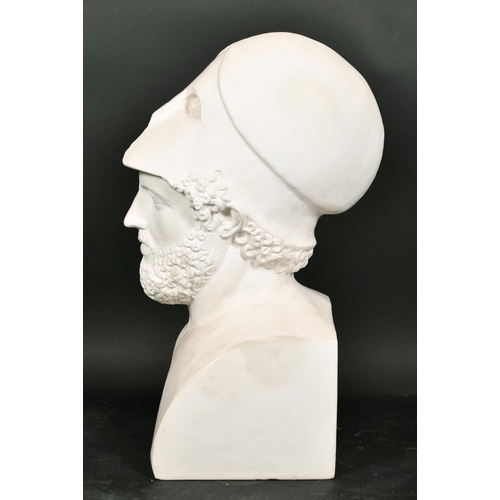 283 - 20th-21st Century English School. Bust Portrait of a Greek Soldier, Plaster, height 24