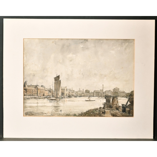 290 - David Muirhead (1867-1930) British. A Thames Scene, Watercolour, Signed and dated 1913, Mounted, unf... 