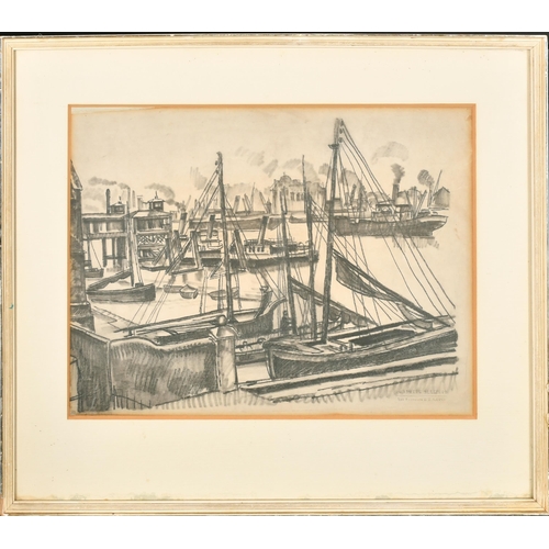 295 - Adrian Paul Allinson (1890-1959) British. 'Gravesend', Pencil, Inscribed, 12.75